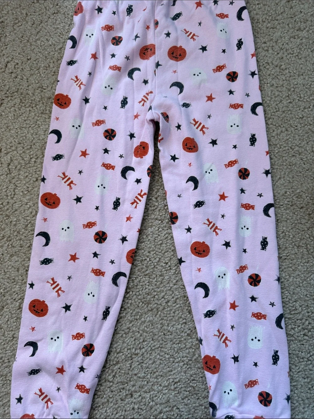 Gymboree Pink Halloween Print Pajama Set with Pumpkins & Ghosts girls 6